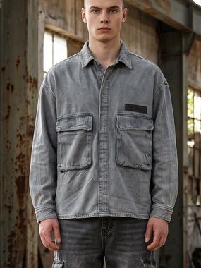 🌻NEW Hudson Jeans x Brandon Williams “Jeff” workwear shirt jacket "shacket" sz M